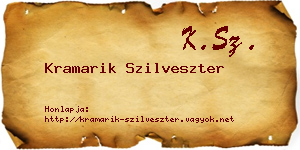 Kramarik Szilveszter névjegykártya