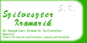 szilveszter kramarik business card